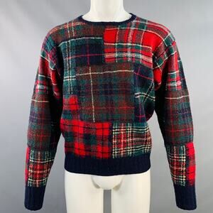 POLO by RALPH LAUREN Size M Multi Color Patchwork Wool Crew Neck Sweater